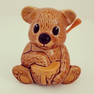 Vintage ROC The Ceramic Honey Bear with honey stirrer